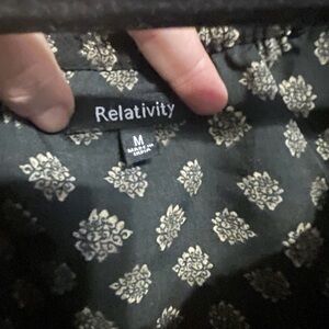 Relativity Black and Cream Patterned Fabric